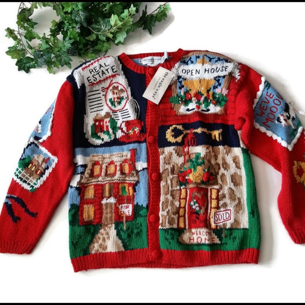 VINTAGE NWT Eagle' Eye Real Estate sweater